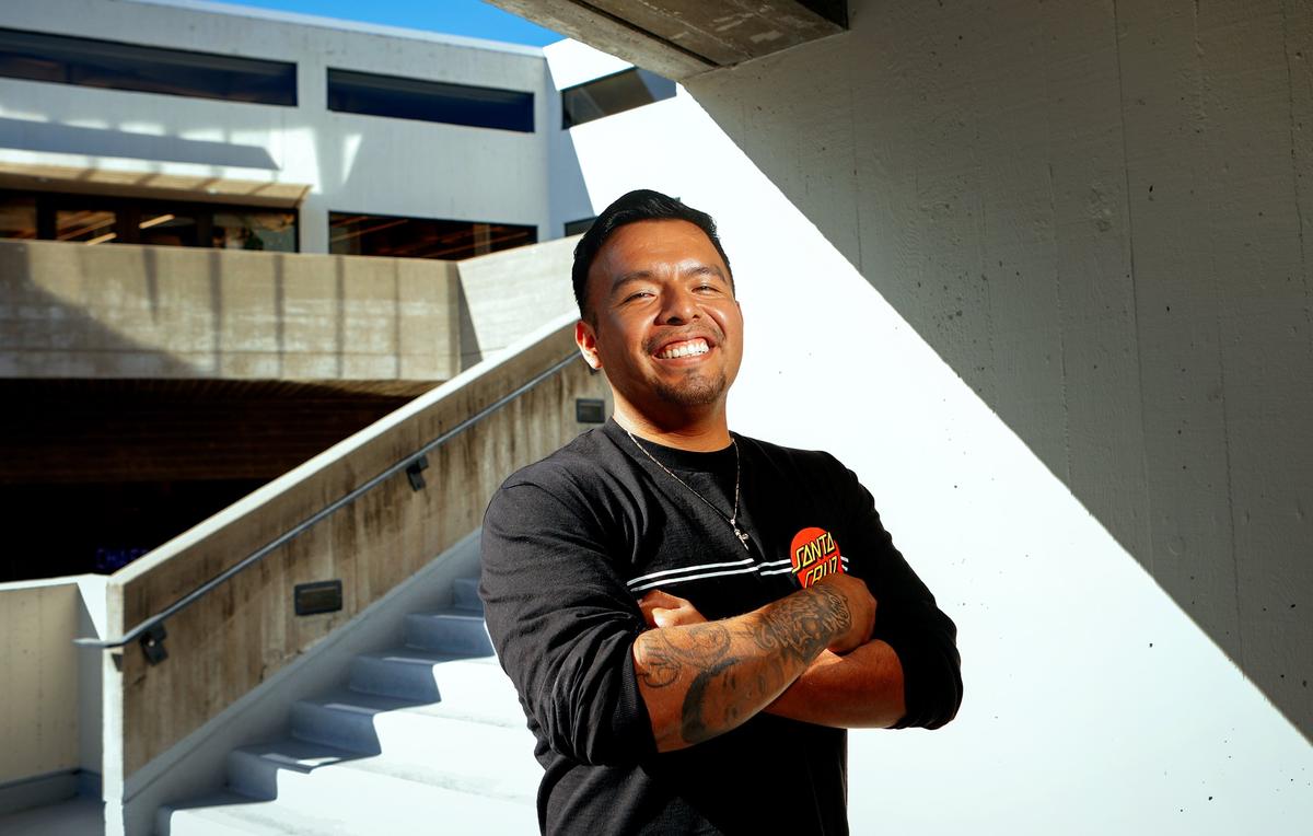 Jeffrey Aparicio is a former gang member who is now studying aerospace engineering at Cal Poly. Photo by Joe Johnston 09-14-18