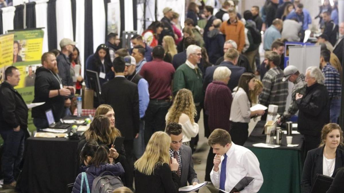 Cal Poly’s Farm Shop hosted almost 100 employers — a record number — at its 28th annual Cal Poly Ag Showcase on Thursday. The event served as an opportunity for students seeking jobs and internships to network with representatives from companies such as Foster Farms, Dow AgroSciences, and growers Mission Produce and Tanimura & Antle Fresh Foods.