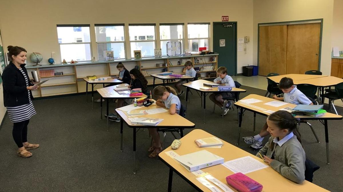 Class is in session at the new Christ Classical School in San Luis Obispo.
