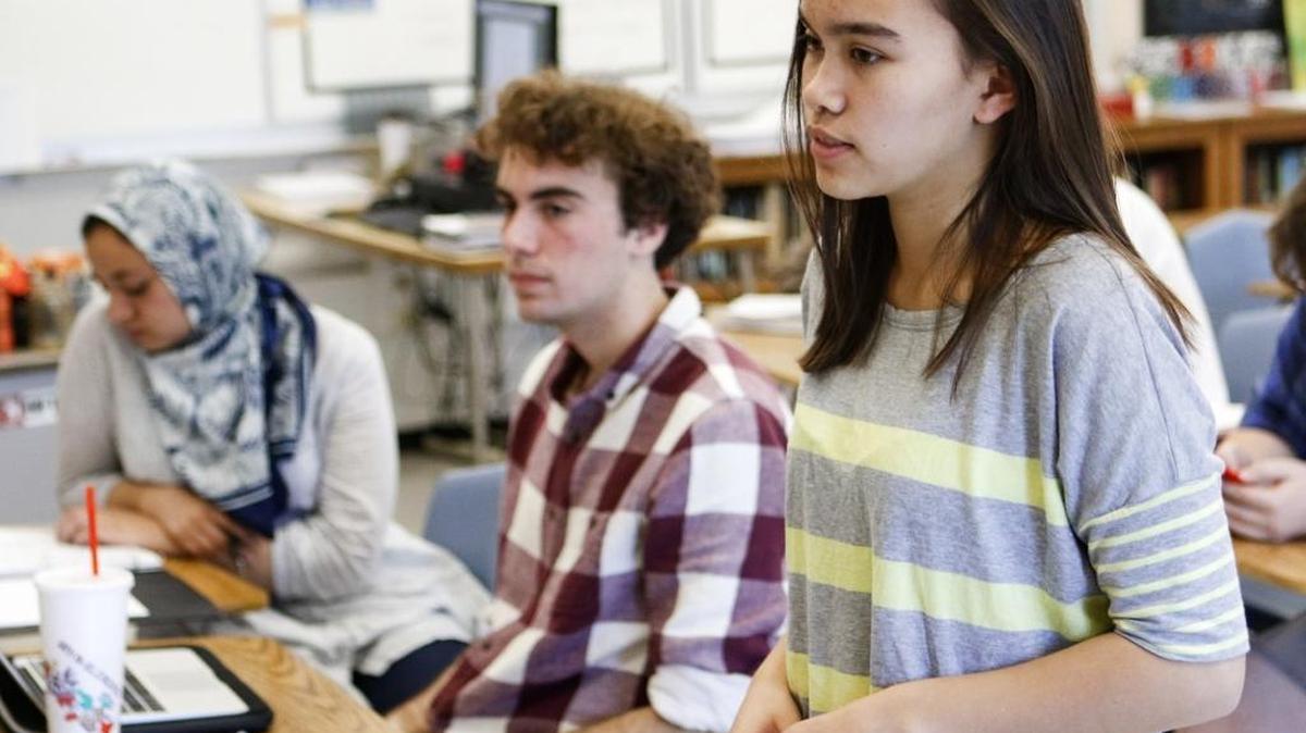 From the left: Aminia Assal, Griffin Berlin and Khanh Fleshman are attorneys in the mock trial. The Arroyo Grande High School mock trial team is preparing to go to the state competition on Friday, after winning the county competition for the third year in a row last month.