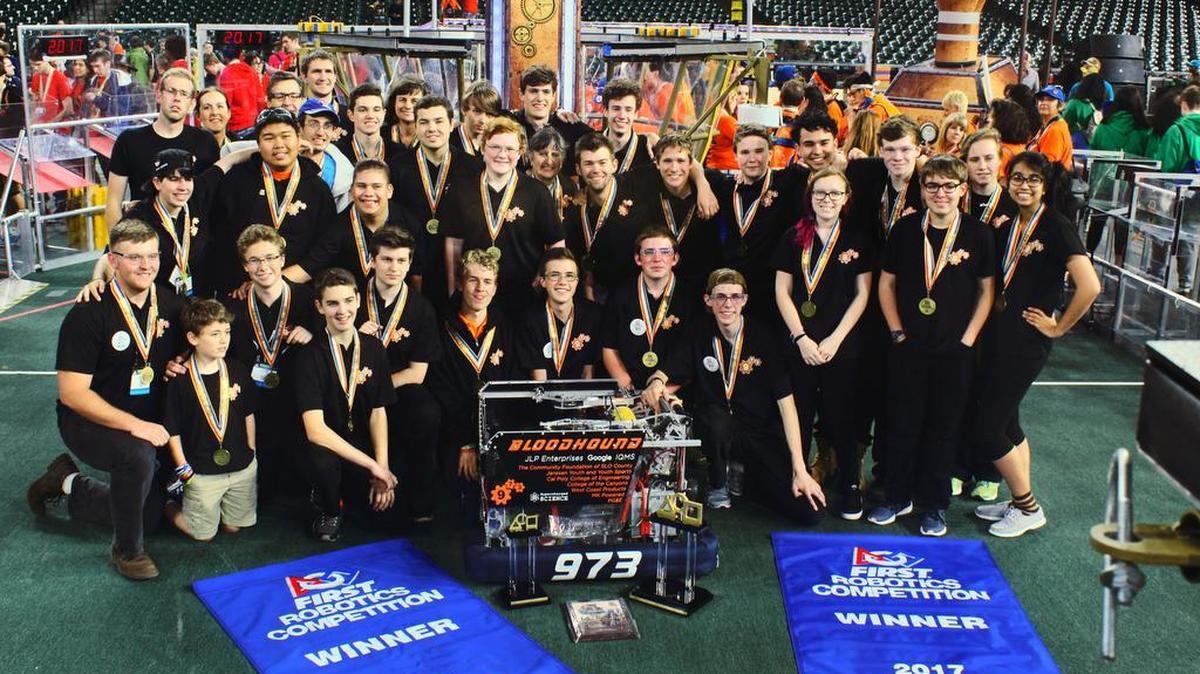 The Greybots, an 18-student team that works out of Atascadero High School but includes students from around San Luis Obispo County, competed against 400 teams from around the world to win the FIRST World Championship in Houston this past weekend.