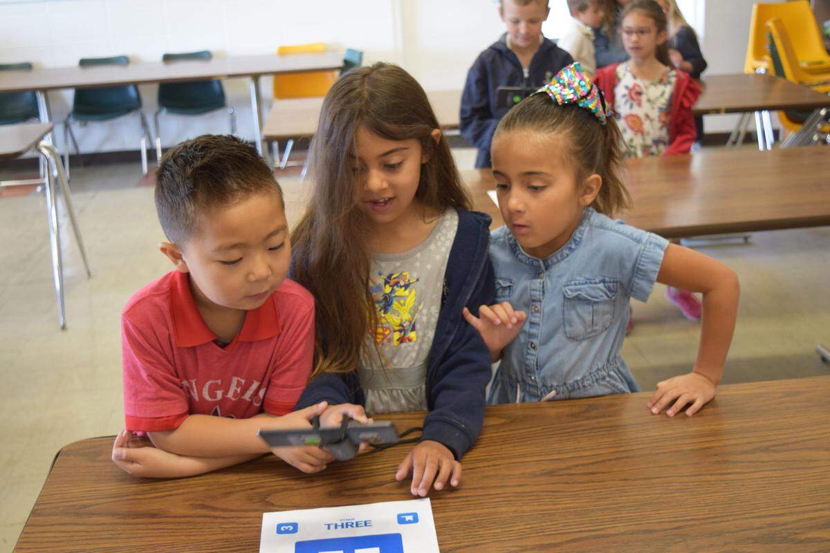 St. Patrick Catholic School in Arroyo Grande hosted a Google Expedition lesson on April 18, 2018, where first grade students used augmented reality to learn about camouflage.