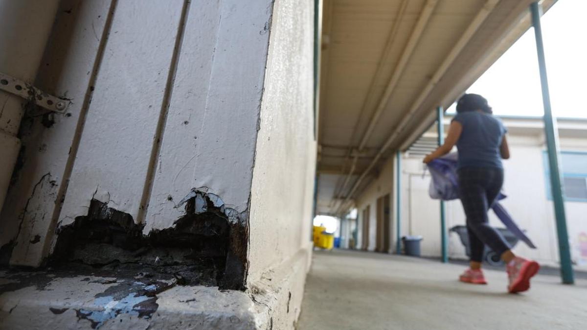Harlow Elementary School in Arroyo Grande is among the campuses that will see improvements using Measure I bond money. Siding has rotted out, and electrical lines in the roof need to be replaced.