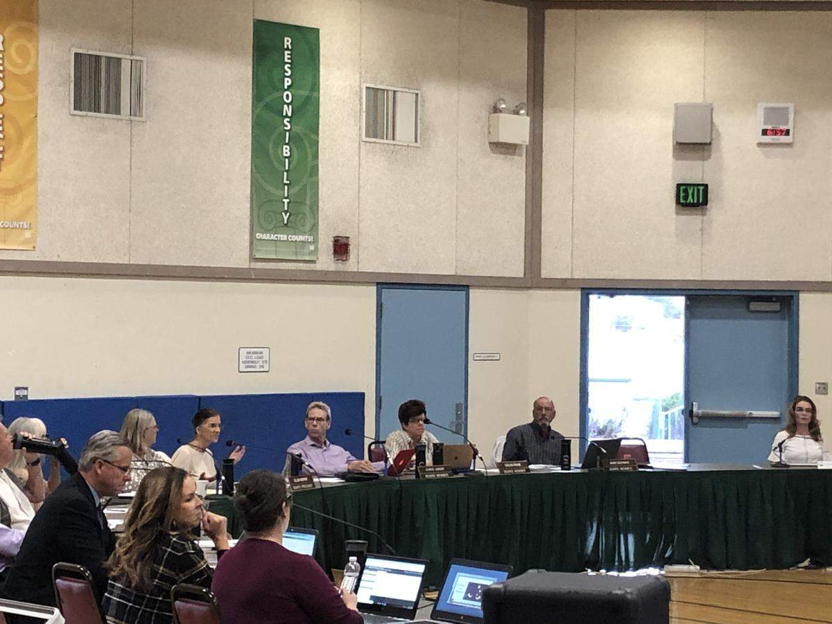 The San Luis Coastal school board discusses bilingual education Thursday.