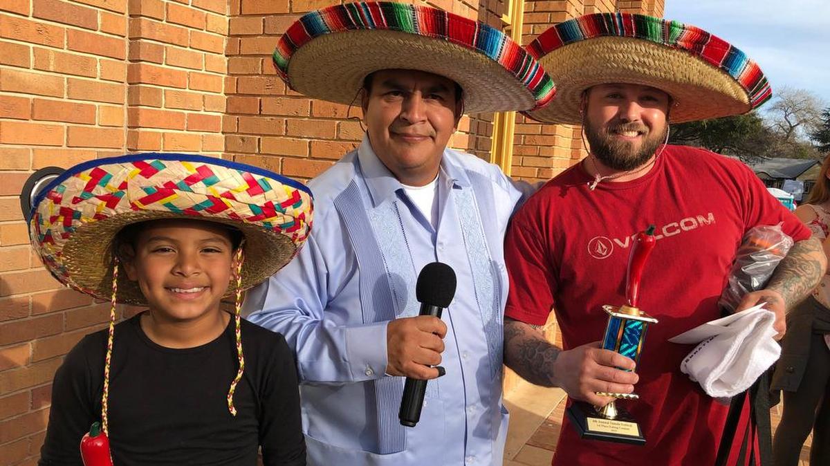 The Tamale Eating Contest winners from the fourth Tamale Festival in Atascadero are Daniel Nava, left, and Shawn Romagno, right.