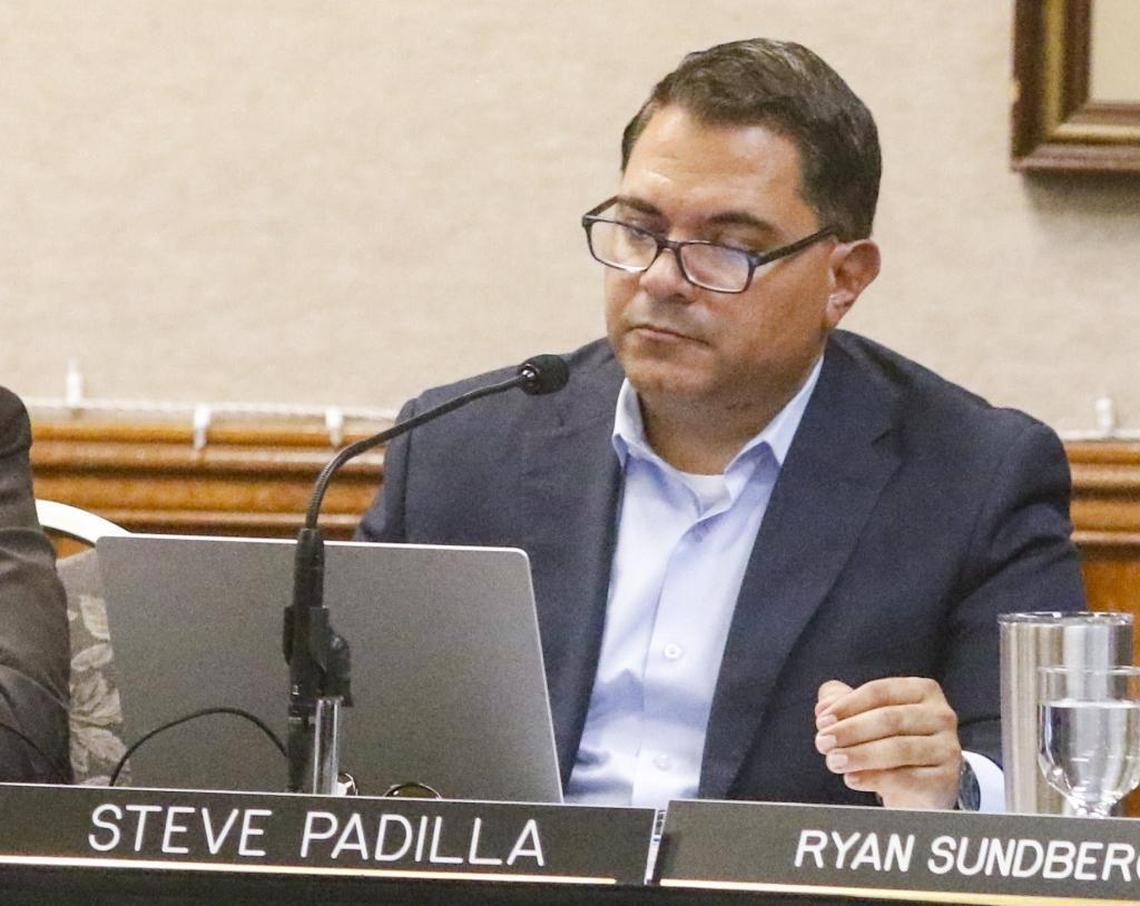 Coastal Commissioner Steve Padilla listens during Wednesday’s meeting in Cambria.