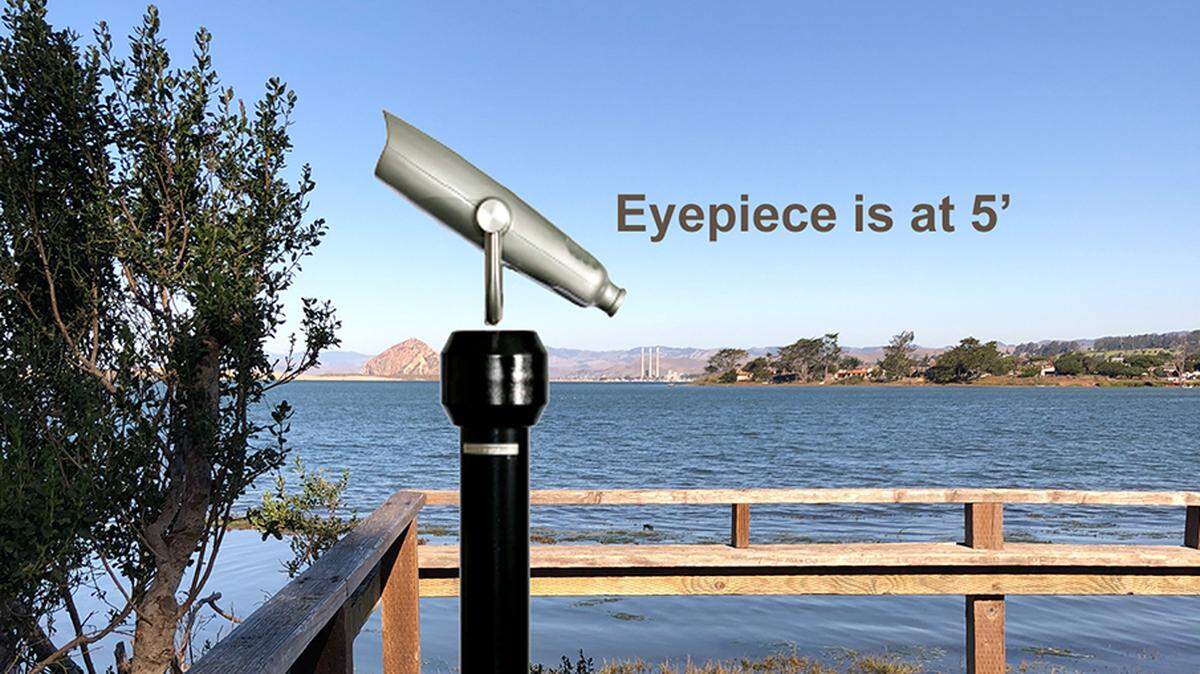 A rendering shows the new viewing stand outfitted with binoculars at the Sweet Springs Nature Preserve in Los Osos.