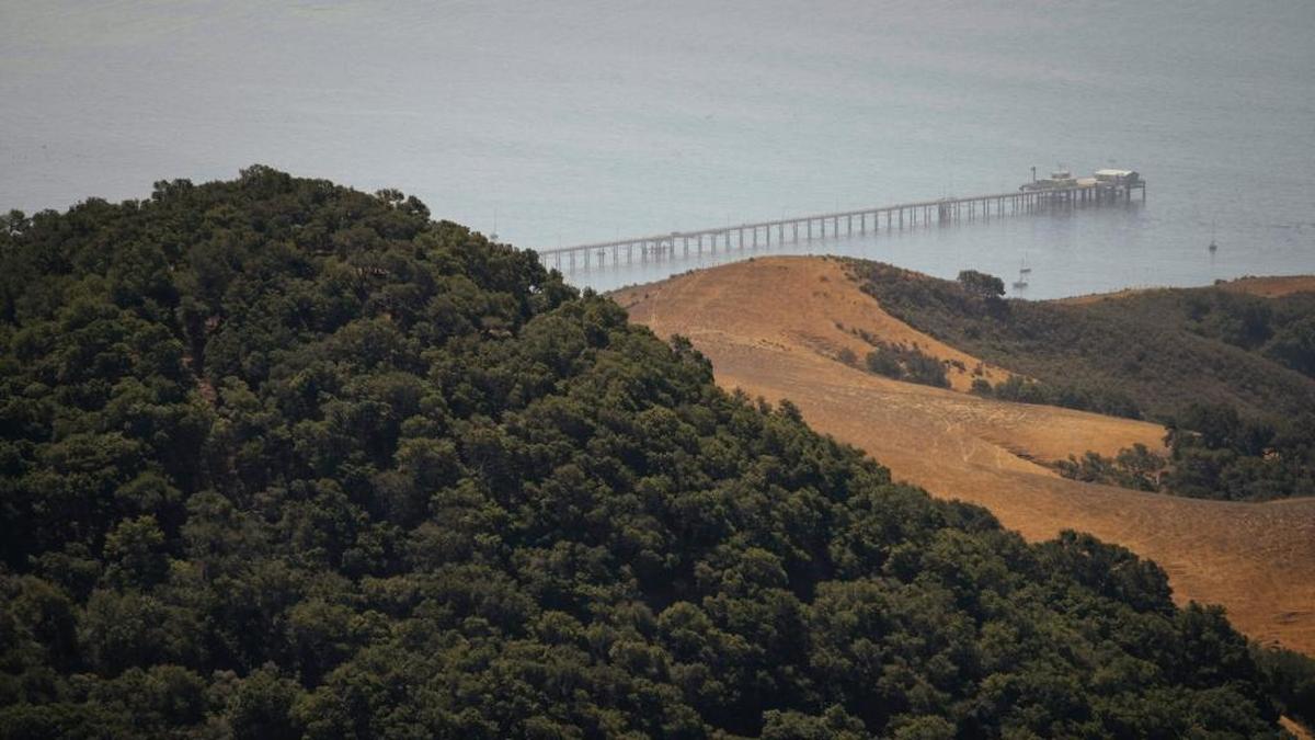The Cal Poly Pier can be seen from Wild Cherry Canyon, part of 12,000 acres of undeveloped land surrounding Diablo Canyon nuclear power plant near Avila Beach.
