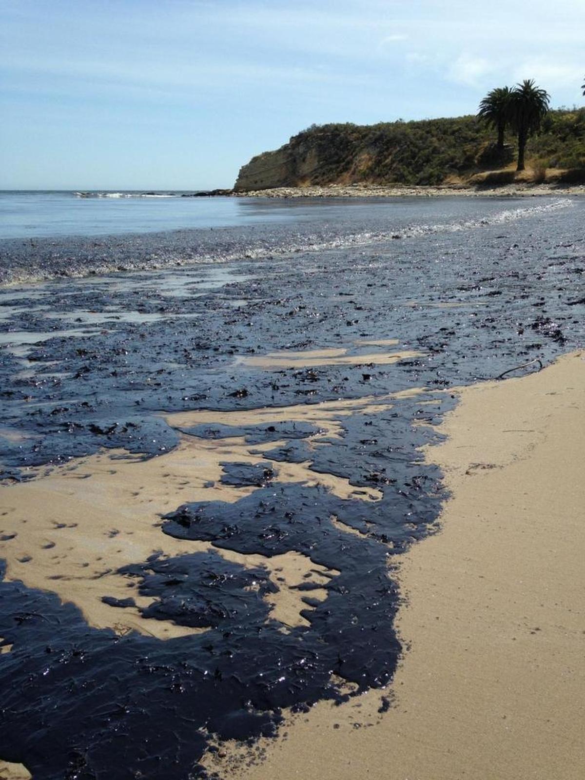 Oil from the Plains All American Pipeline spill in May 2015 fouled the shore of Refugio State Beach in Santa Barbara County. The pipeline is connected to Platform Holly in the Santa Barbara Channel.
