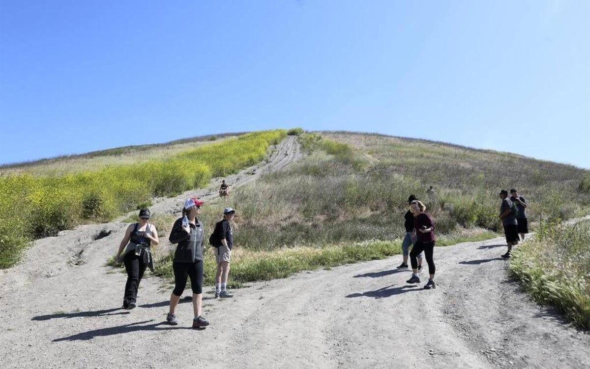 Hikers enjoying the Ontario Ridge Trail in April.
