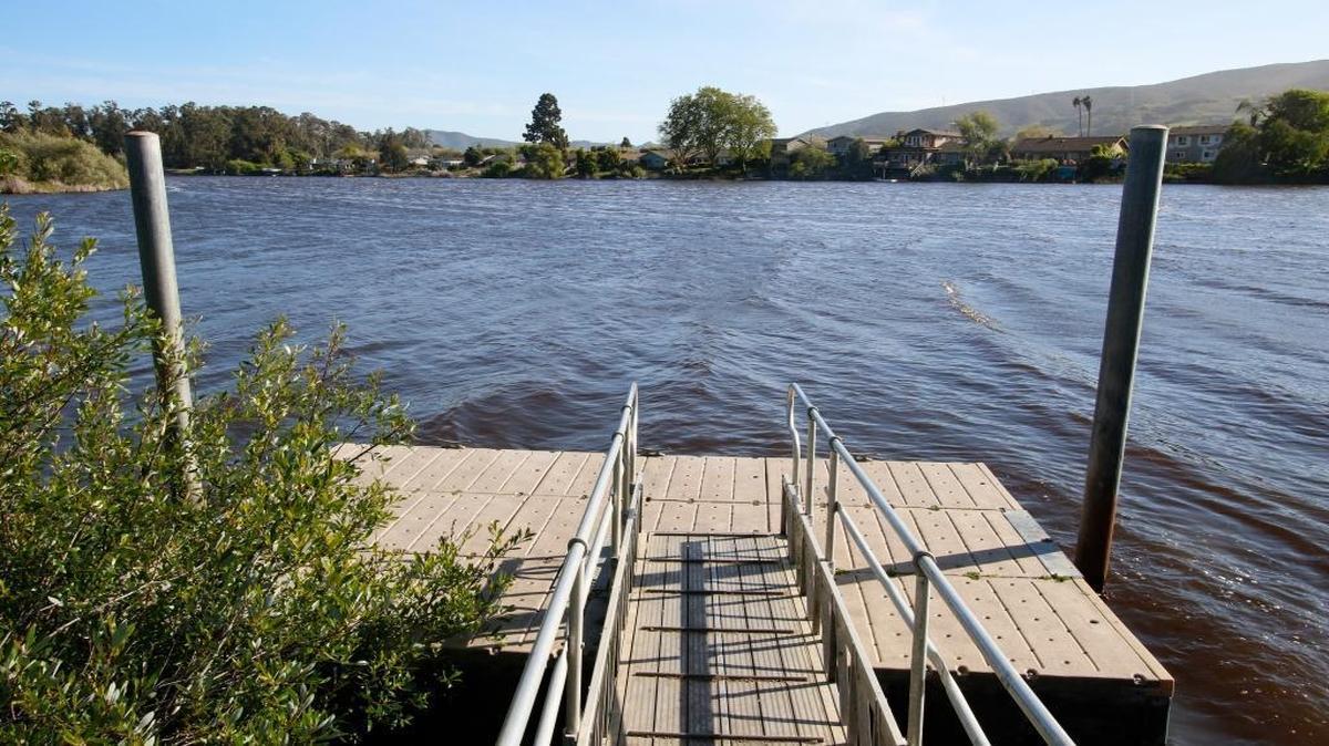 The city of San Luis Obispo plans to dredge Laguna Lake, shown here in April. The lake has nearly filled this year after drying out because of the drought.