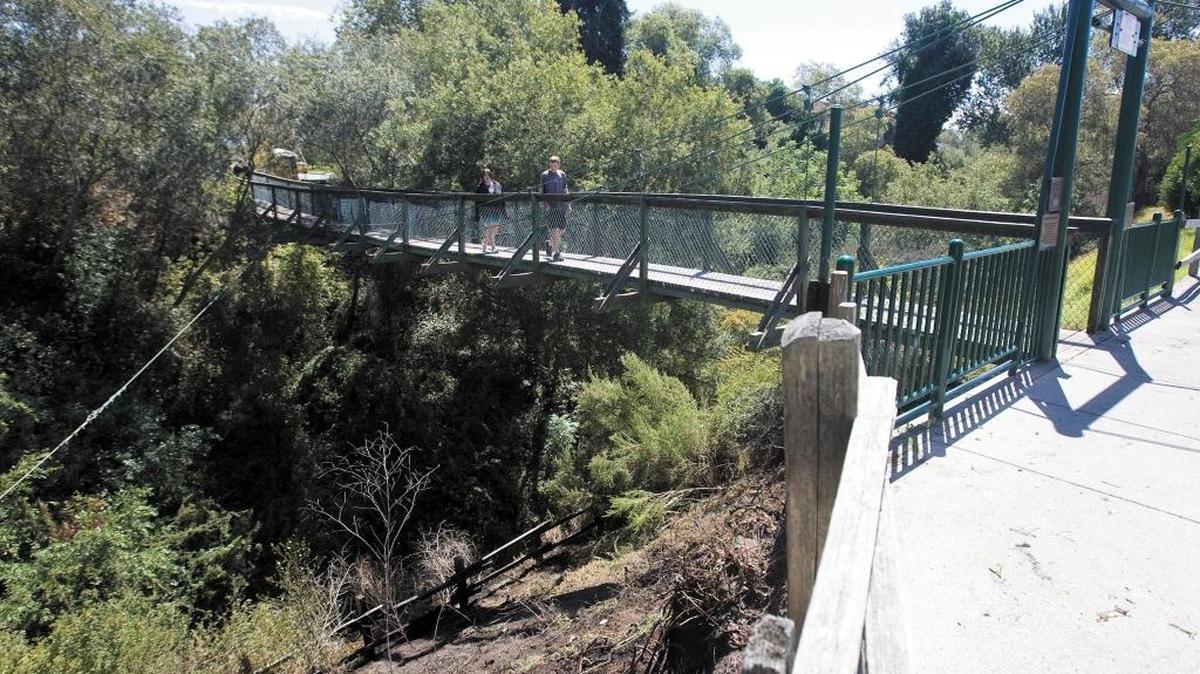 The Swinging Bridge was built in 1875 to span the Arroyo Grande Creek.