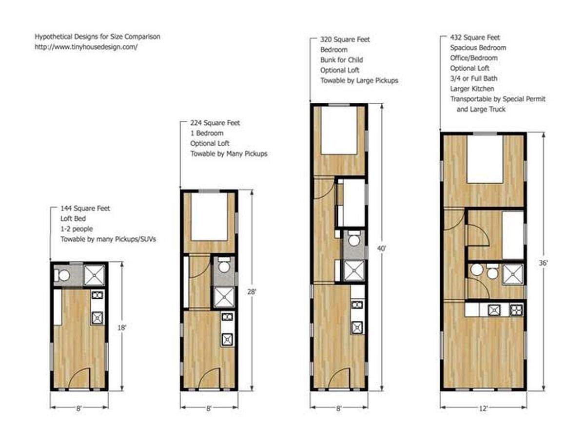 This rendering shows the types of floor plans for potential tiny homes in SLO.