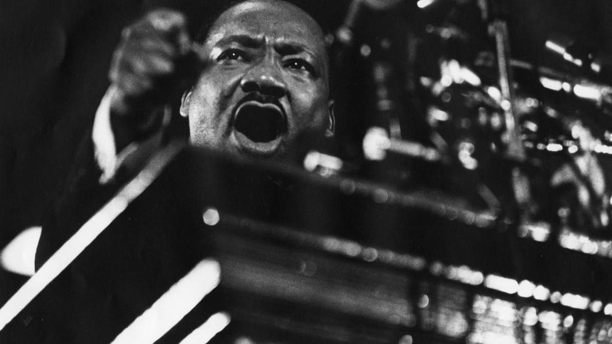 Martin Luther King Jr. speaking at Vermont Avenue Baptist Church in Washington in 1968.