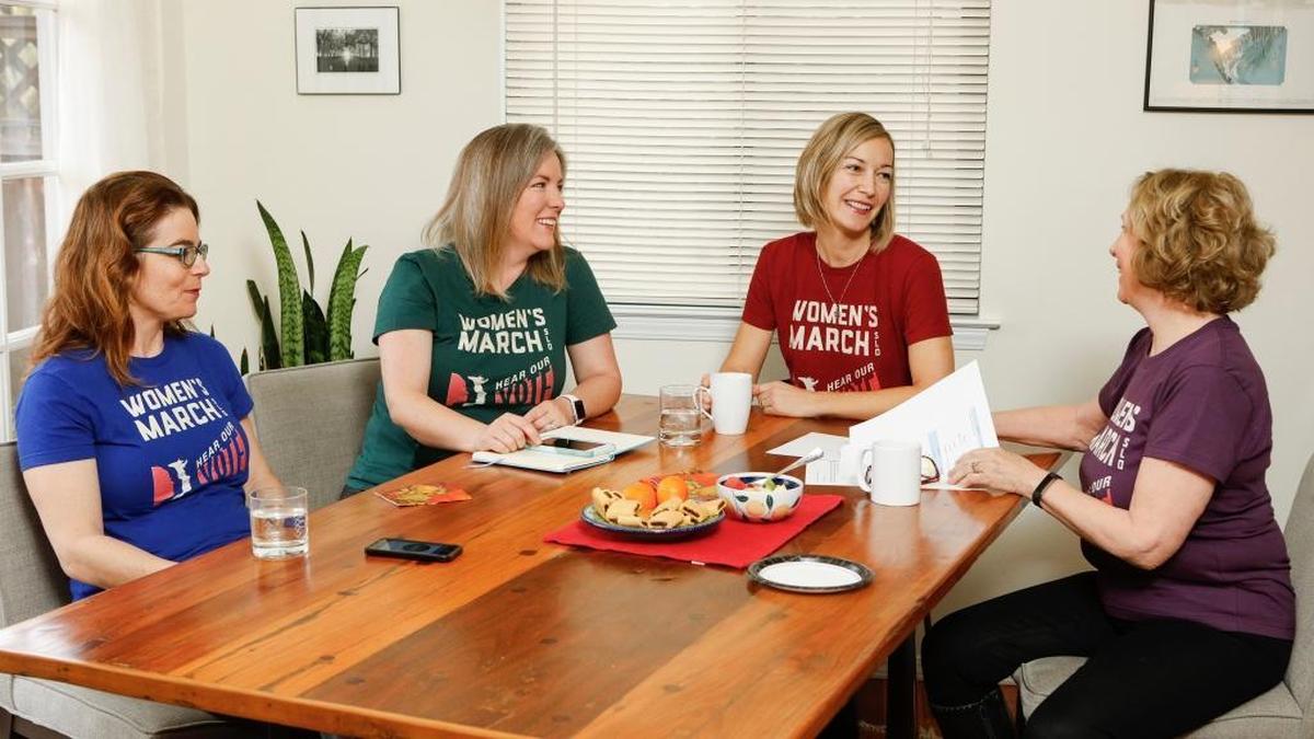 Dawn Addis, left, Jen Ford, Andrea Chmelik and Pat Harris make up four of the five leaders of Women’s March San Luis Obispo. Together with Terry Parry, the women spent 2017 advocating for and organizing on behalf of progressive causes.