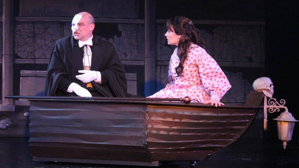 The Phantom (Beau Heckman) and Christine (Katie Worley Beck) appear in “The Phantom of the Melodrama,” playing through Nov. 12 at the Great American Melodrama & Vaudeville in Oceano.