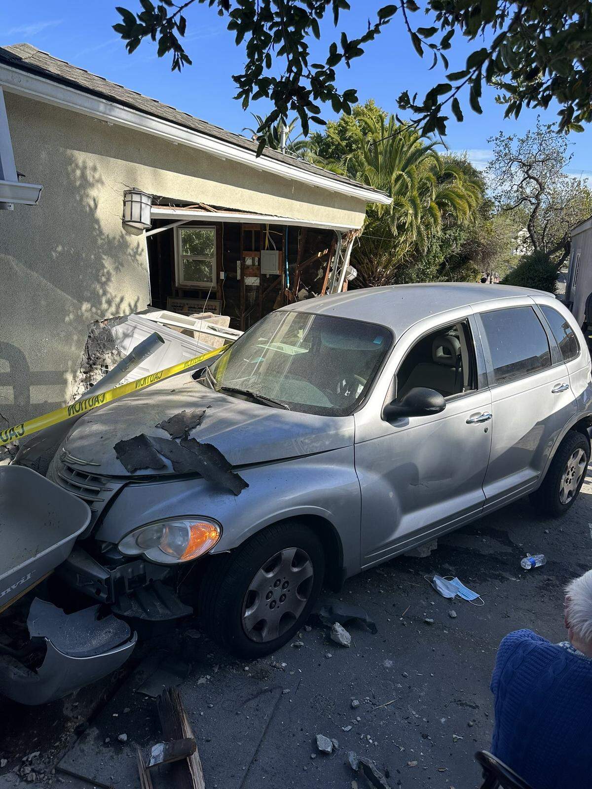 A driver crashed their car into a home in San Luis Obispo on Friday afternoon, Oct. 13, 2023.
