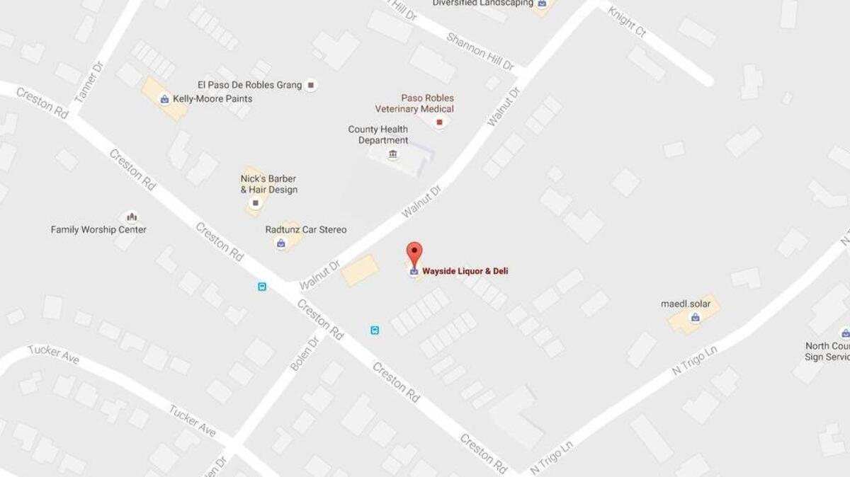 Wayside Liquor in Paso Robles was robbed Sunday night. The armed robbers took an undisclosed amount of money and a bottle of alcohol, according to the Paso Robles Police Department.