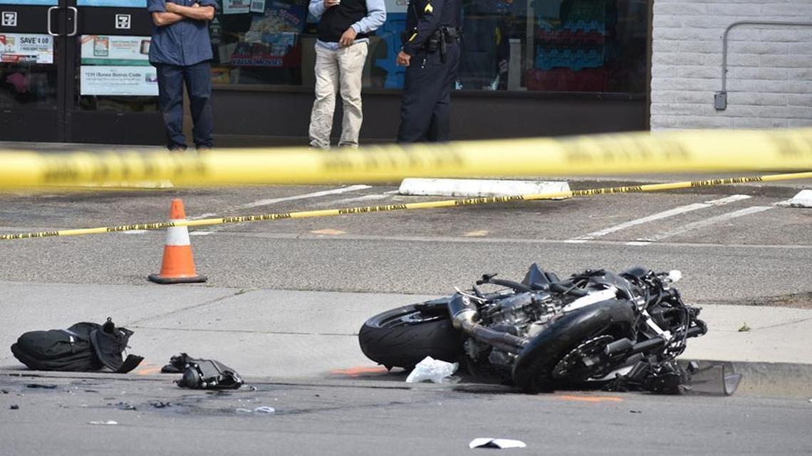 A motorcyclist suffered major injuries Wednesday, Sept. 13, 2017, in a collision between a SUV and motorcycle on Stowell Road in Santa Maria.