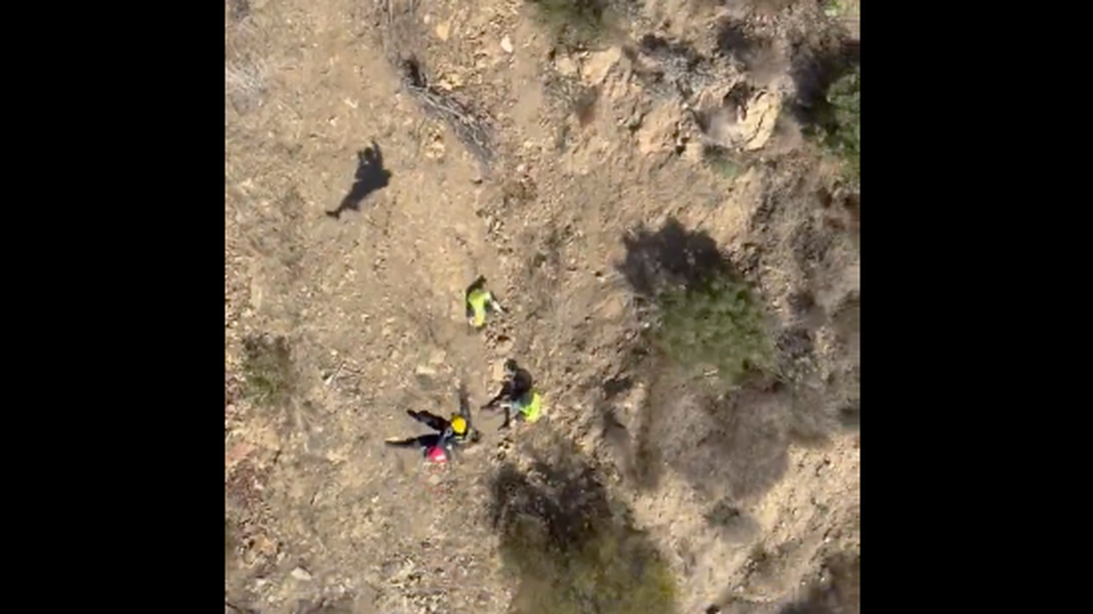 An injured mountain biker was airlifted to a hospital Saturday, Dec. 7, 2024, after plunging 150 feet off a hillside in Montecito.