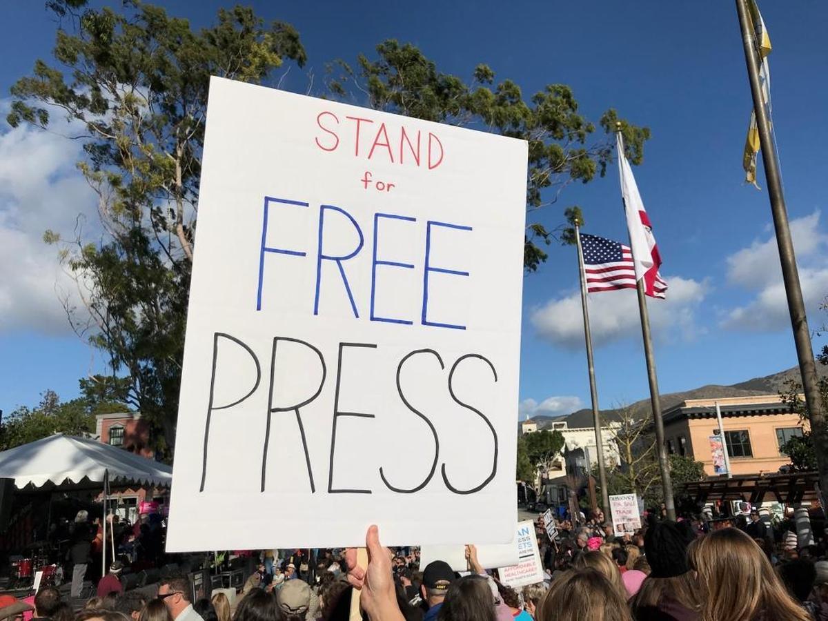 Signs from Saturday’s “Hear Our Vote: Voices of Resistance Rally.”