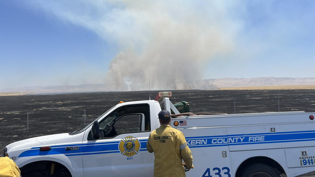 Two separate brush fires at the intersection of Highway 46 and Bitterwater Road closed an east-bound lane on the highway on July 3, 2024.