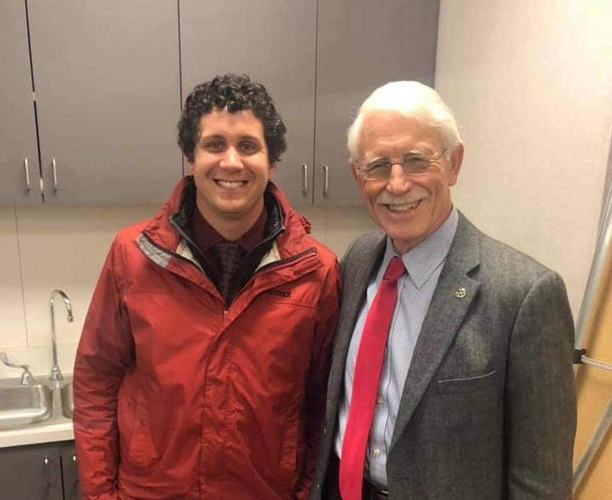 Anthony Overton (left) was selected to become Paso Robles High School’s new principal. Overton poses for a photo with Julian Crocker, interim superintendent of Paso Robles Joint Unified School District.