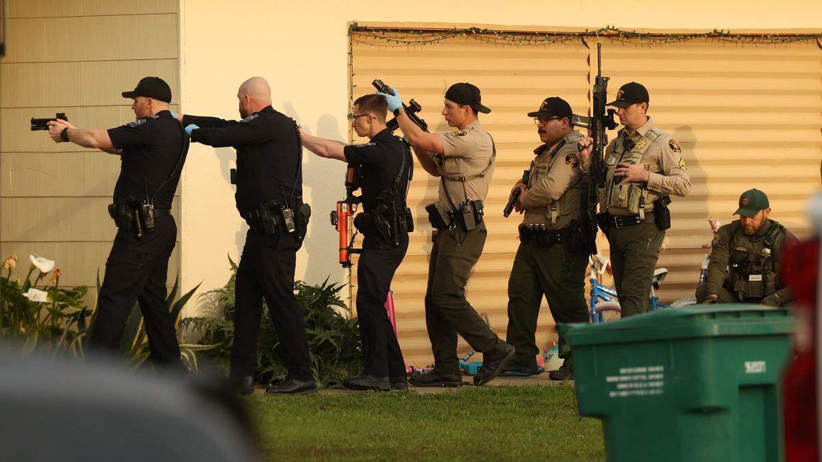 Law enforcement surrounded a home on Orchard Street in Arroyo Grande on Jan. 31, 2025. The nearby high school was briefly under a secure in place order during the incident.