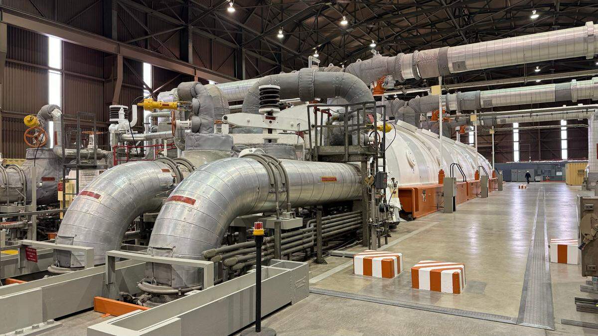 The Unit 1 turbine at Diablo Canyon nuclear power plant in April 2024.