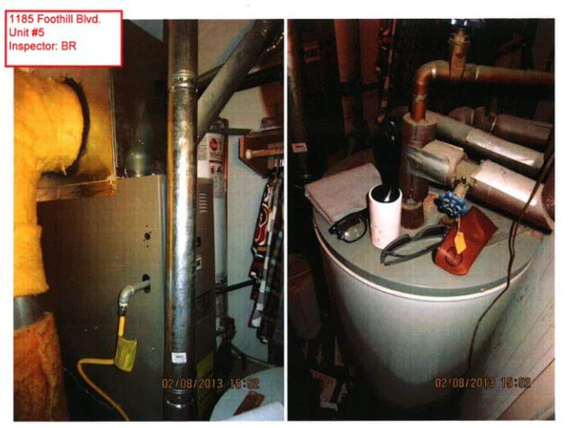 Pine Creek Condominium tenants living in illegally-converted loft bedrooms stored their clothes and other items in utility closets next to furnaces and hot water heaters.
