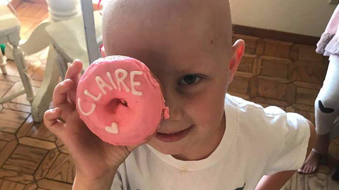 San Luis Obispo business SLO Donut Co. gave 6-year-old Clarie Noland a free assortment of customized doughnuts to celebrate lab results showing that her cancer is in remission.