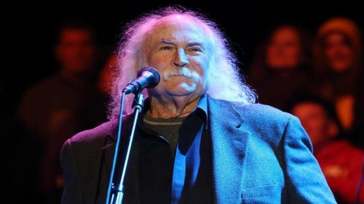 David Crosby takes the stage at the Vina Robles Amphitheatre on Tuesday evening.