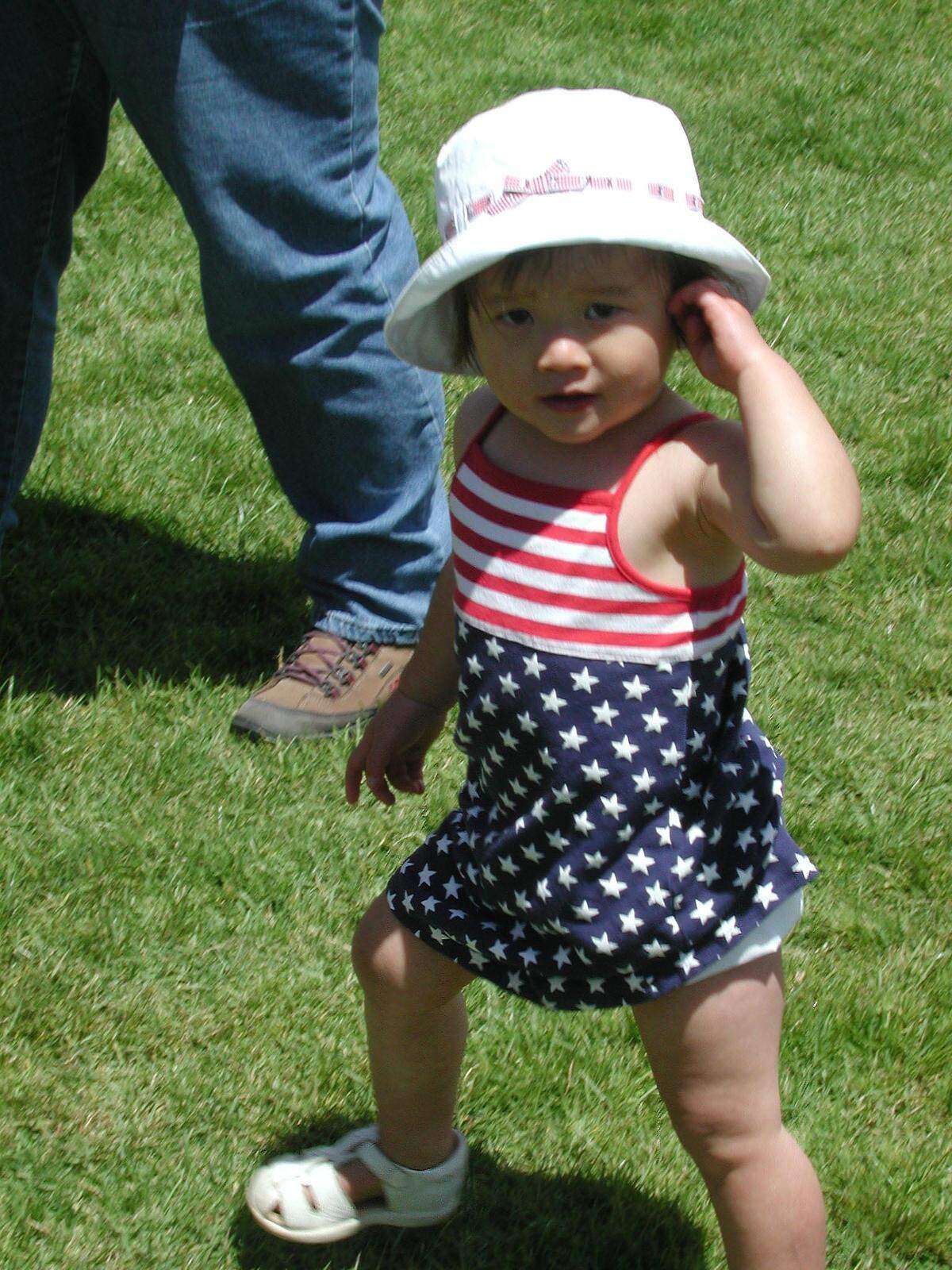 This Cambria toddler was dressed for the occasion during a previous Independence Day “picnic at the park” celebration.