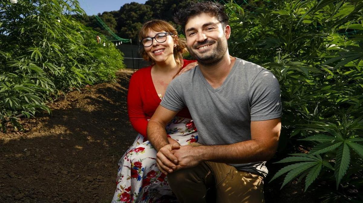 Megan's Organic Market, a cannabis delivery business, is owned Megan Souza and Eric Powers seen here at their marijuana farm in Los Osos.