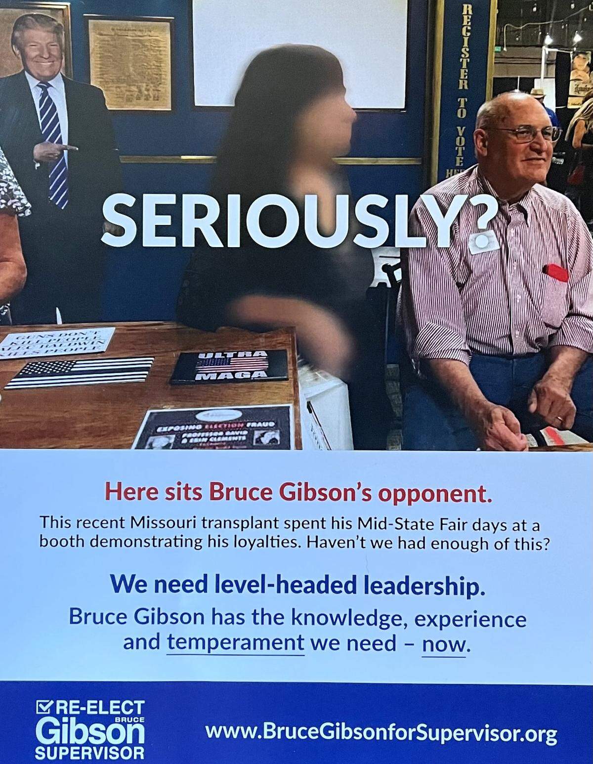 Bruce Gibson and Bruce Jones are competing for the District 2 seat on the San Luis Obispo Board of Supervisors. Gibson sent out this mailer to folks living in his district.