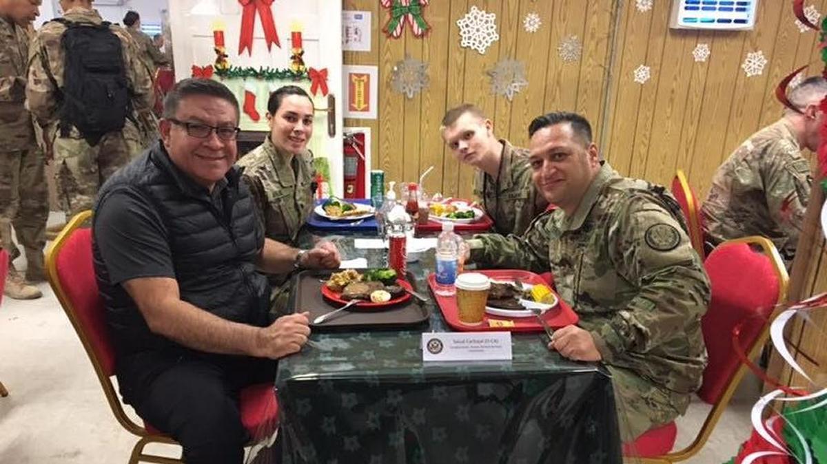 Rep. Salud Carbajal shared a Christmas Day meal with California servicemen and women deployed in Iraq.