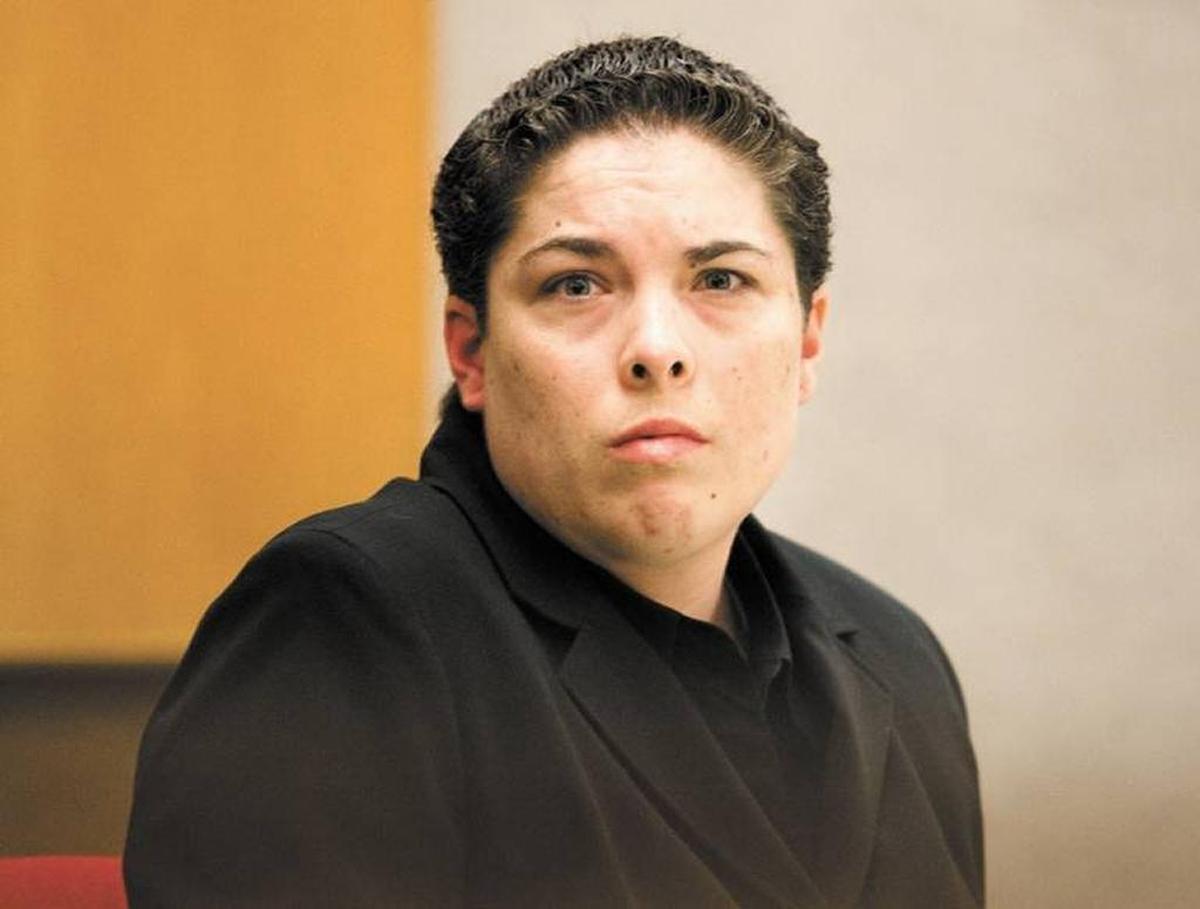 Former Atascadero resident Kelsey Morasci, 37, during her 2010 trial for the stabbing murder of Paso Robles High School grad Everett Quaid.