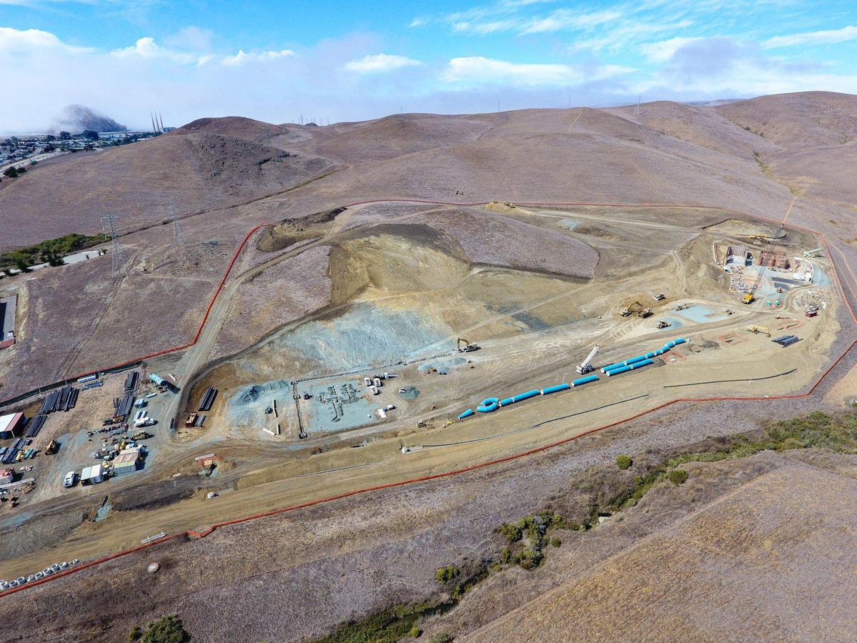 Morro Bay’s new Water Reclamation Facility is under construction at the end of South Bay Boulevard. The facility will be able to process 1 million gallons of waste per day north of Highway 1 at South Bay Boulevard.