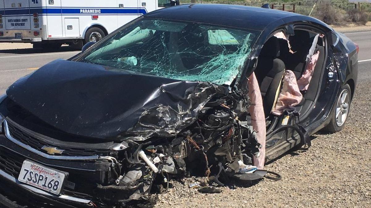 A big-rig and a sedan were involved in a head-on collision on Highway 166 on Thursday, March 30, 2017.