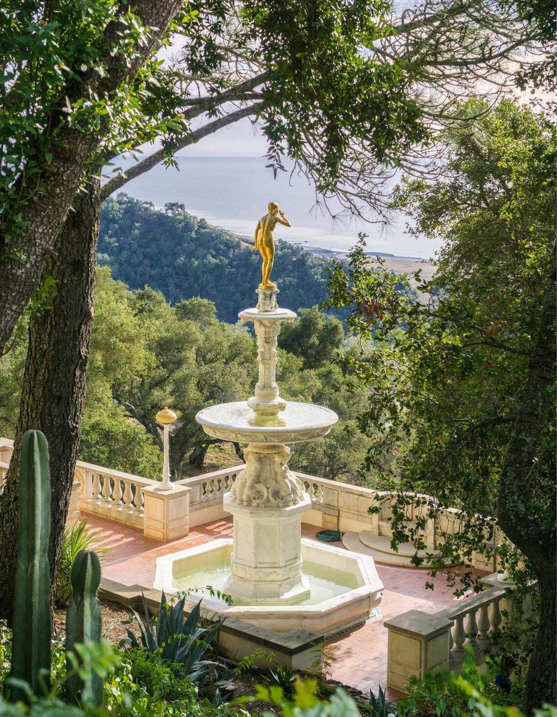 Hearst Castle architect Julia Morgan designed the David Fountain outside of Hearst Castle’s Casa del Sol (House C) in San Simeon.