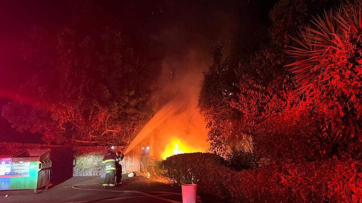 Firefighters extinguished a fire on Chorro Street near the shoulder of Highway 101 on Sept. 4, 2024.