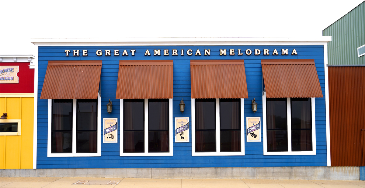 The Great American Melodrama Theater’s a vivid royal blue now.