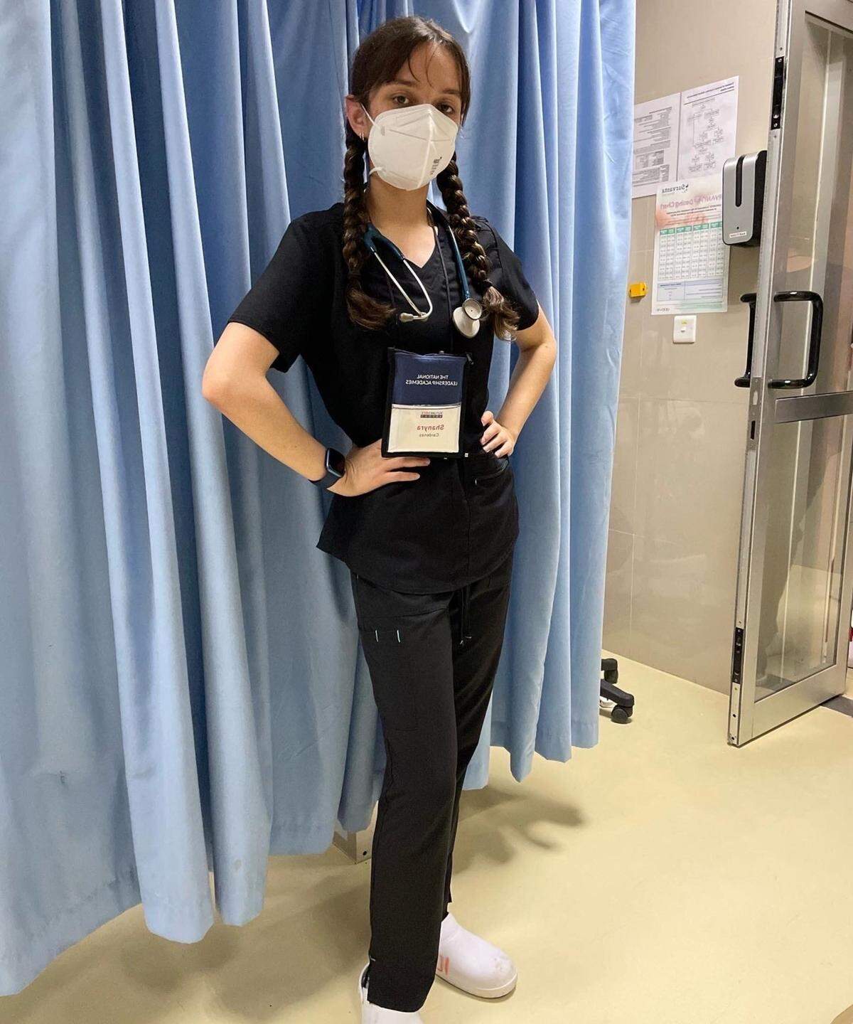 Shanyra Cardenas of San Simeon, a Coast Union High School student, works during one of her rotation shifts at the Shree Hindu Mandal Hospital in Dodoma, Tanzania, in July 2022. Her two-week work/visit was part of the FutureDocs Abroad program.