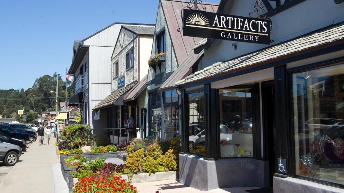 Cambria’s West Village is a fine spot for window shopping or perusing a gallery or two.