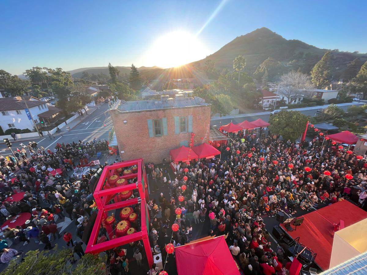 A&nbsp;block party&nbsp;took over downtown San Luis Obispo on Feb. 10, 2024, with hundreds of people packing Palm Street in front of the Ah Louis Store to celebrate not only the building’s 150th anniversary, but also Lunar New Year.&nbsp;
