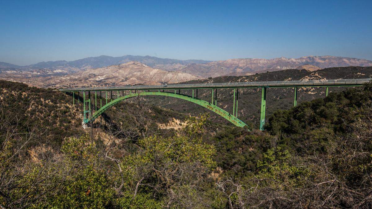 The 400-foot-high Cold Spring Canyon Arch Bridge is on Highway 145 in the Santa Ynez Valley.