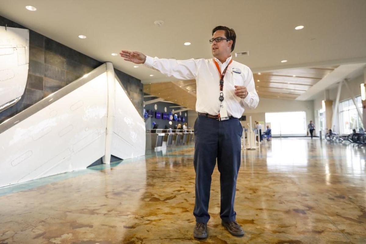 The San Luis Obispo County Regional Airport director Kevin Bumen talks abut the new terminal, which opened in November 2017.