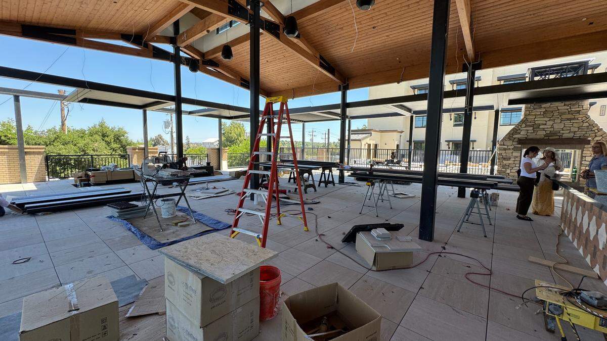 The Ava Hotel in downtown Paso Robles is in the finishing months of construction, seen here on June 18, 2025. The scond-floor rooftop features a pool, courtyard and an open-air bar and restaurant.