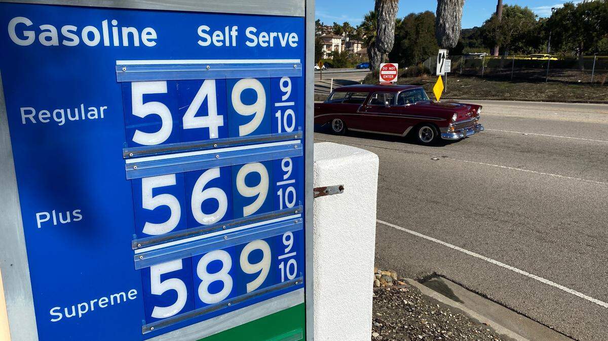 Pismo Beach Chevron on Five Cities Drive across street from Pismo Beach Premium Outlets. San Luis Obispo County had the second highest average for gas prices in the United States as of Nov. 27, 2024. 