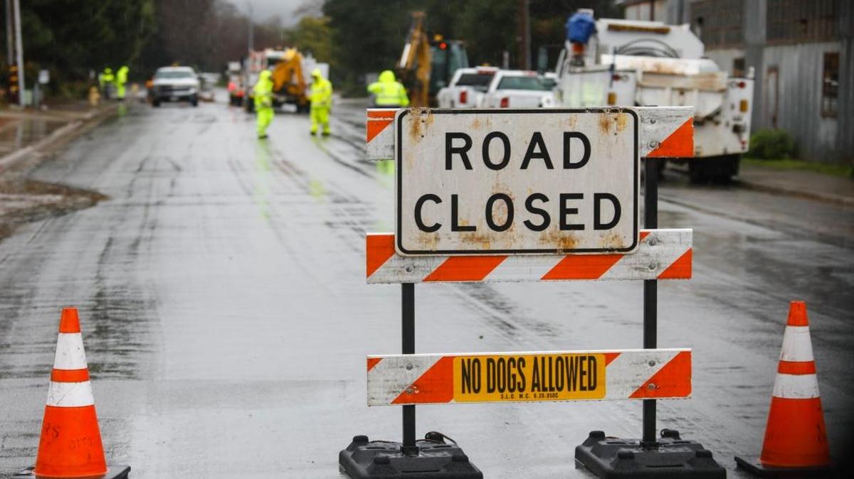 A water line and gas line broke in Bridge Street in San Luis Obispo in February. Last year, the city of San Luis Obispo spent 24 percent of the $4.9 million from its Measure G funds on neighborhood street paving, which included improvements to bike lanes.